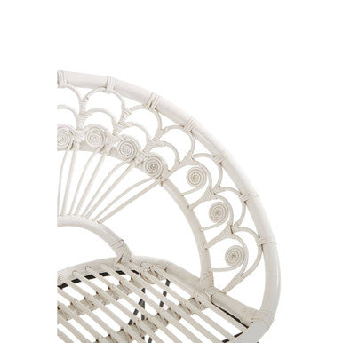 Orsina Manado White Natural Rattan Accent Chair – Handwoven Scandi Style