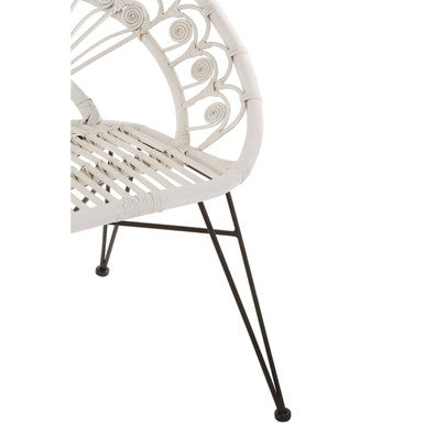 Orsina Manado White Natural Rattan Accent Chair – Handwoven Scandi Style