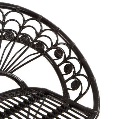 Orsina Manado Black Natural Rattan Accent Chair – Handwoven Modern Seat