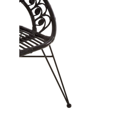 Orsina Manado Black Natural Rattan Accent Chair – Handwoven Modern Seat