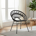 Orsina Manado Black Natural Rattan Accent Chair – Handwoven Modern Seat