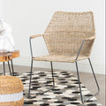 Orsina Manado Natural Rattan Accent Chair – Angled Design with Iron Legs