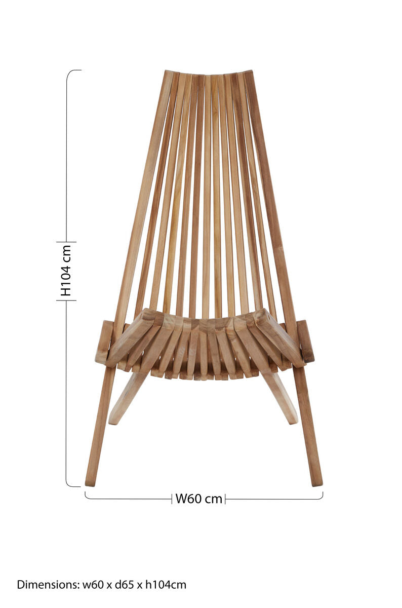 Orsina Manado Wooden Lounge Chair – Mid-Century Modern Timber Accent Chair