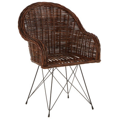 Orsina Manado Natural Croco Rattan Accent Chair – Modern Woven Seat