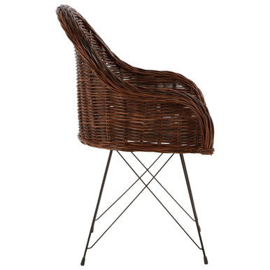 Orsina Manado Natural Croco Rattan Accent Chair – Modern Woven Seat