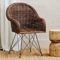 Orsina Manado Natural Croco Rattan Accent Chair – Modern Woven Seat