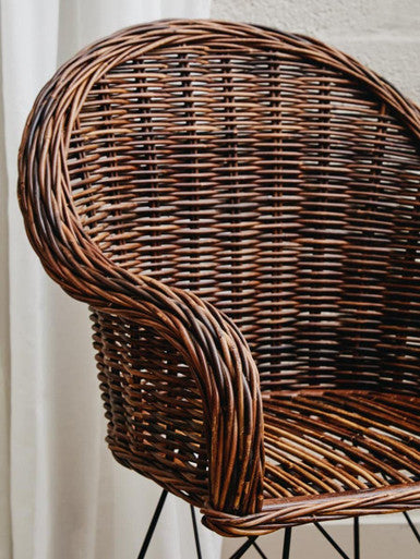 Orsina Manado Natural Croco Rattan Accent Chair – Modern Woven Seat