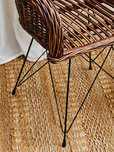 Orsina Manado Natural Croco Rattan Accent Chair – Modern Woven Seat