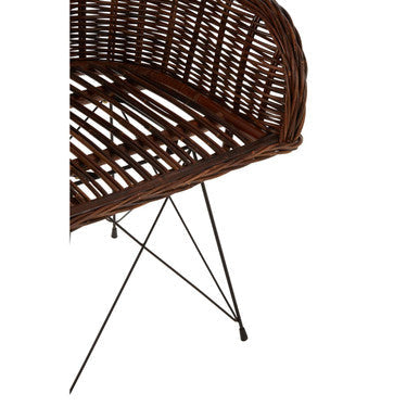 Orsina Manado Natural Croco Rattan Accent Chair – Modern Woven Seat