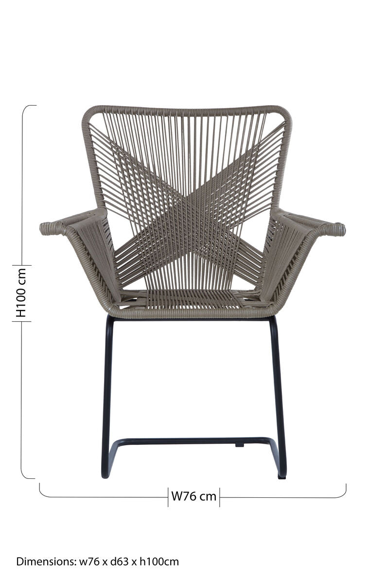 Orsina Manado Rattan Effect Accent Chair – Grey Modern Lounge Seat