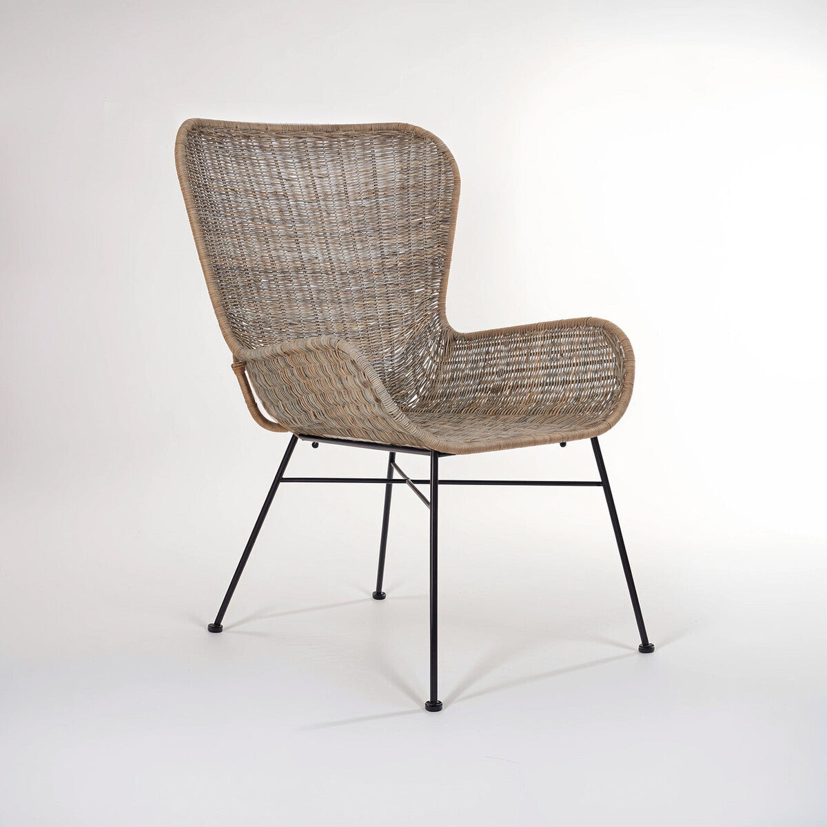 Orsina Manado Natural Rattan Accent Chair – Handwoven Curved Design