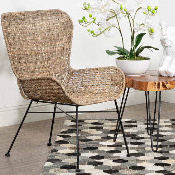 Orsina Manado Natural Rattan Accent Chair – Handwoven Curved Design