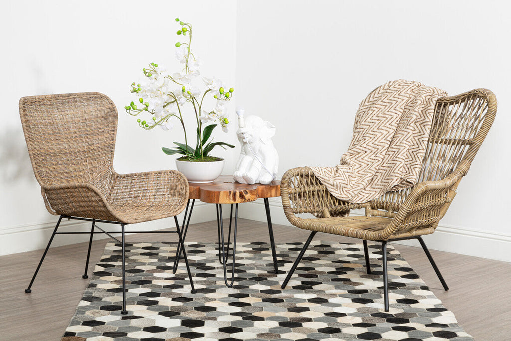 Orsina Manado Natural Rattan Accent Chair – Handwoven Curved Design