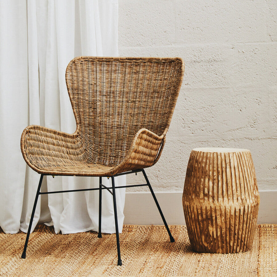 Orsina Manado Natural Rattan Accent Chair – Handwoven Curved Design