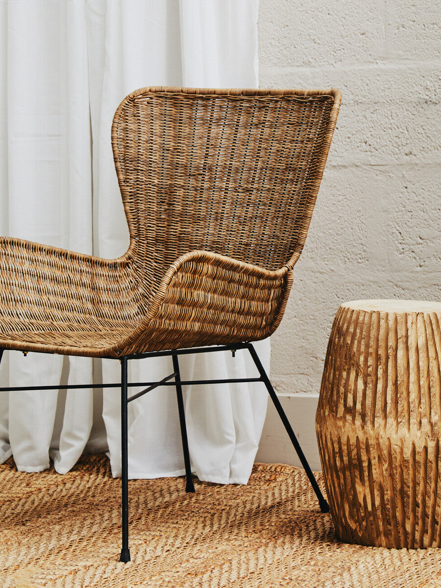 Orsina Manado Natural Rattan Accent Chair – Handwoven Curved Design