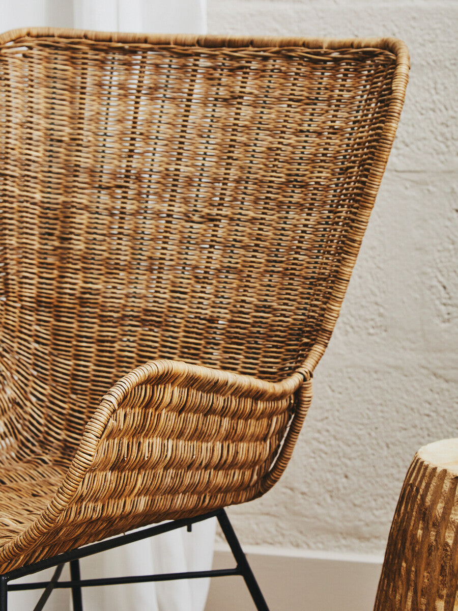 Orsina Manado Natural Rattan Accent Chair – Handwoven Curved Design