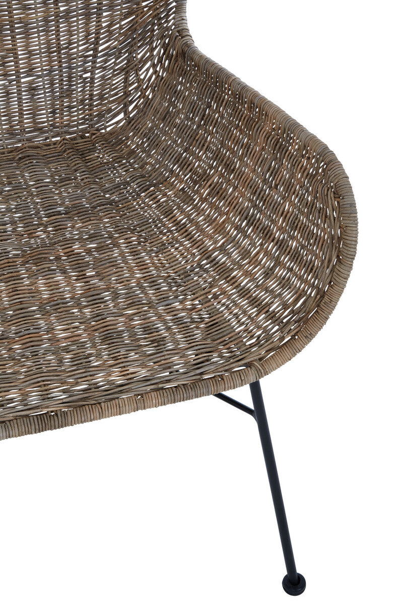 Orsina Manado Natural Rattan Accent Chair – Handwoven Curved Design