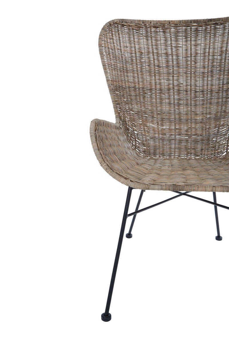 Orsina Manado Natural Rattan Accent Chair – Handwoven Curved Design