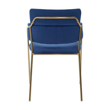 Orsina Tamzin Blue Velvet Dining Chair | Modern Gold Leg Seating