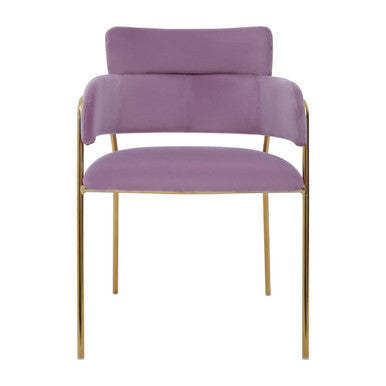 Orsina Tamzin Pink Velvet Dining Chair | Gold Base Cutout Back