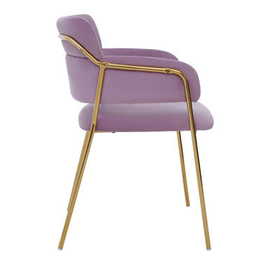Orsina Tamzin Pink Velvet Dining Chair | Gold Base Cutout Back