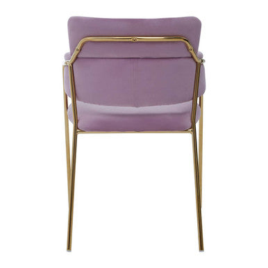 Orsina Tamzin Pink Velvet Dining Chair | Gold Base Cutout Back