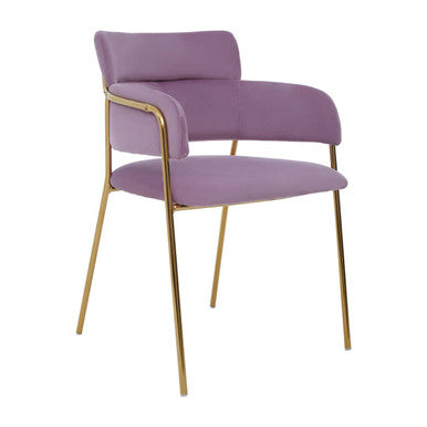 Orsina Tamzin Pink Velvet Dining Chair | Gold Base Cutout Back
