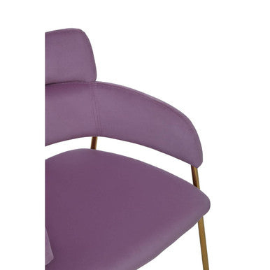 Orsina Tamzin Pink Velvet Dining Chair | Gold Base Cutout Back