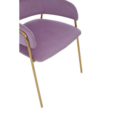 Orsina Tamzin Pink Velvet Dining Chair | Gold Base Cutout Back