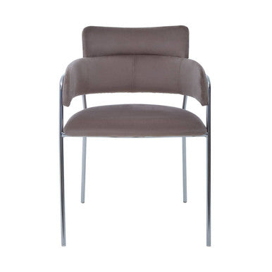 Orsina Tamzin Mink Velvet Dining Chair | Modern Chrome Base Seating