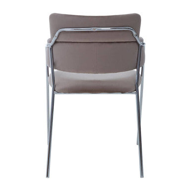 Orsina Tamzin Mink Velvet Dining Chair | Modern Chrome Base Seating