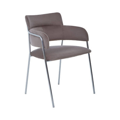 Orsina Tamzin Mink Velvet Dining Chair | Modern Chrome Base Seating