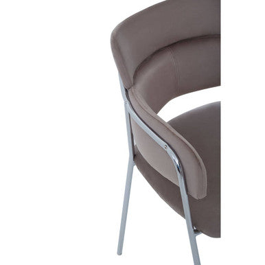 Orsina Tamzin Mink Velvet Dining Chair | Modern Chrome Base Seating