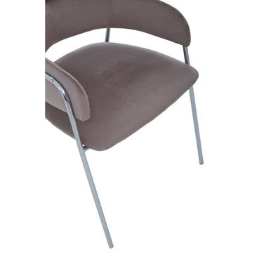 Orsina Tamzin Mink Velvet Dining Chair | Modern Chrome Base Seating