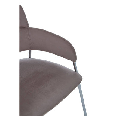 Orsina Tamzin Mink Velvet Dining Chair | Modern Chrome Base Seating