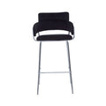 Orsina Tamzin Black Velvet Bar Chair with Chrome Base and Arms