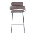 Orsina Tamzin Mink Velvet Bar Chair | Modern Stool with Chrome Base