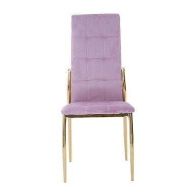 Orsina Tamzin Pink Velvet High Back Dining Chair with Gold Base