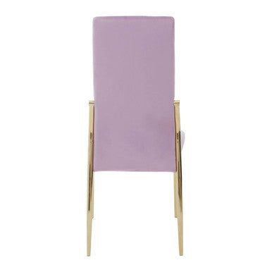 Orsina Tamzin Pink Velvet High Back Dining Chair with Gold Base