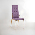 Orsina Tamzin Pink Velvet High Back Dining Chair with Gold Base