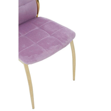 Orsina Tamzin Pink Velvet High Back Dining Chair with Gold Base