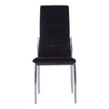 Orsina Tamzin Black Velvet High Back Dining Chair | Chrome Frame