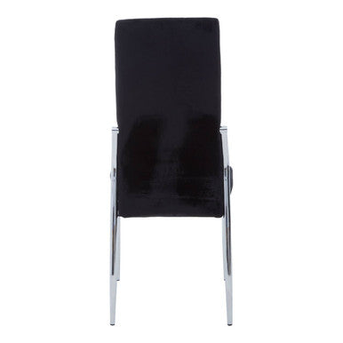 Orsina Tamzin Black Velvet High Back Dining Chair | Chrome Frame