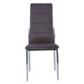 Orsina Tamzin Grey Velvet High Back Dining Chair | Modern Chrome Base