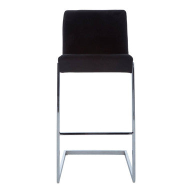 Orsina Tamzin Black Velvet Bar Chair – Modern Low Back Counter Stool