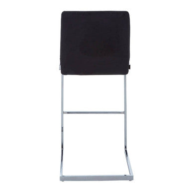 Orsina Tamzin Black Velvet Bar Chair – Modern Low Back Counter Stool