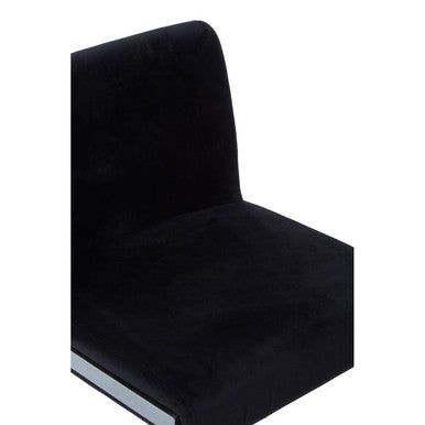 Orsina Tamzin Black Velvet Bar Chair – Modern Low Back Counter Stool