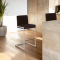 Orsina Tamzin Black Velvet Bar Chair – Modern Low Back Counter Stool