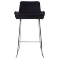 Orsina Tamzin Black Velvet Bar Chair | Modern Low Arm Counter Stool