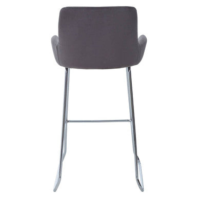 Orsina Tamzin Grey Velvet Bar Chair – Modern Low Arm Kitchen Stool